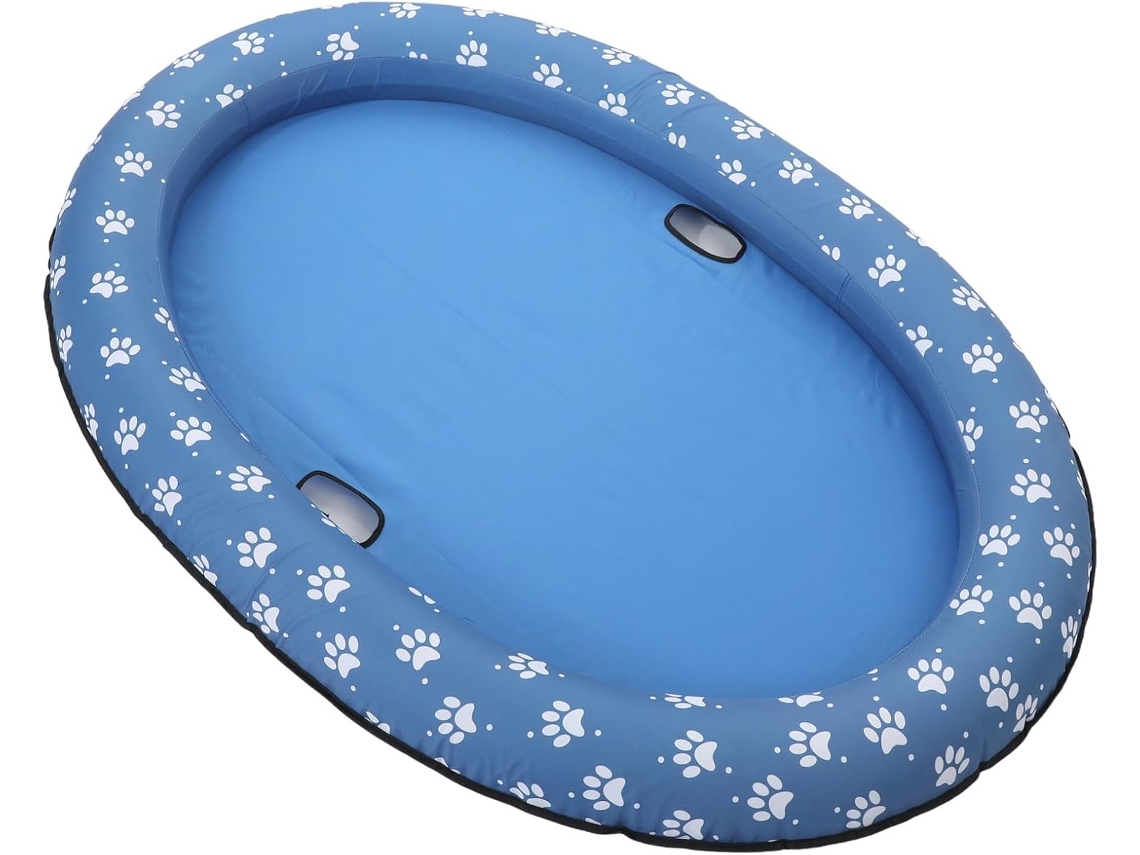 Piscina Inflável Dobrável de Verão com Colchão Flutuante Tecido Azul, Fácil Guardar, Adequada para CHABERLU