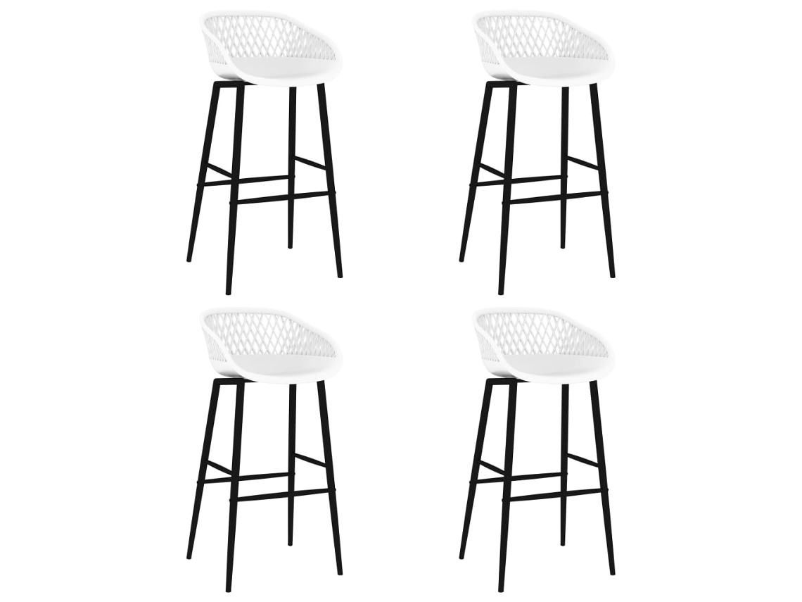 Cadeiras de Bar 4 Pcs Branco PANGSHIYUAN