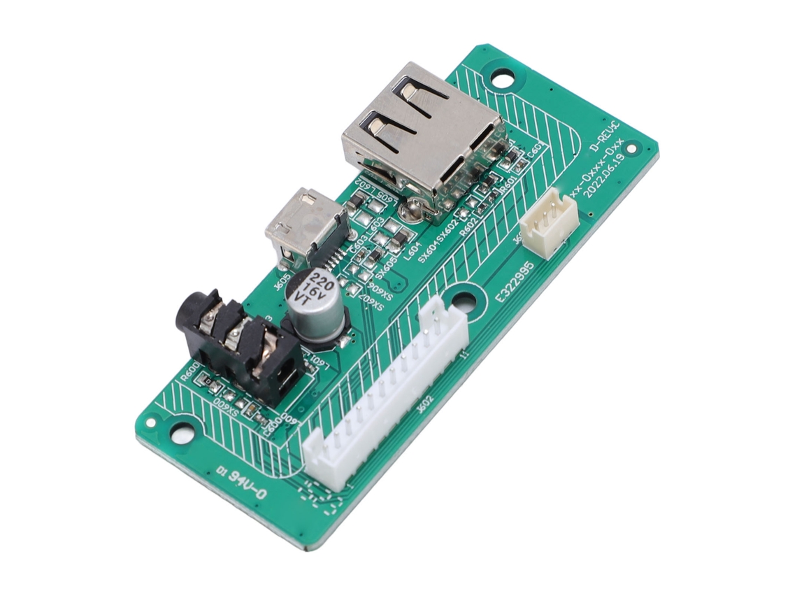 Placa con puerto de carga usb y conector de audio para altavoz charge 3 gg green