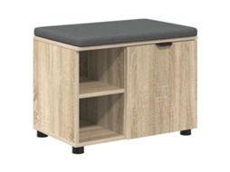 Banco de Hall com Almofada Liso Carvalho Sonoma 60x38x46 cm MAISON EXCLUSIVE