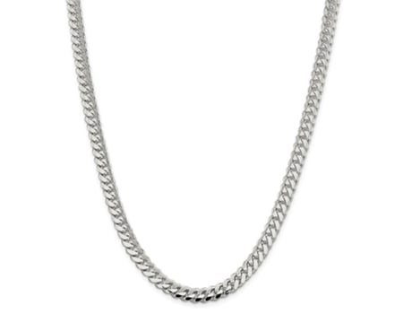 Colar De Prata Esterlina 925 7,25mm Polido Domed Curb Chain Colar Para Mulheres E Homens Comprimento 20 A 26 Hengjian