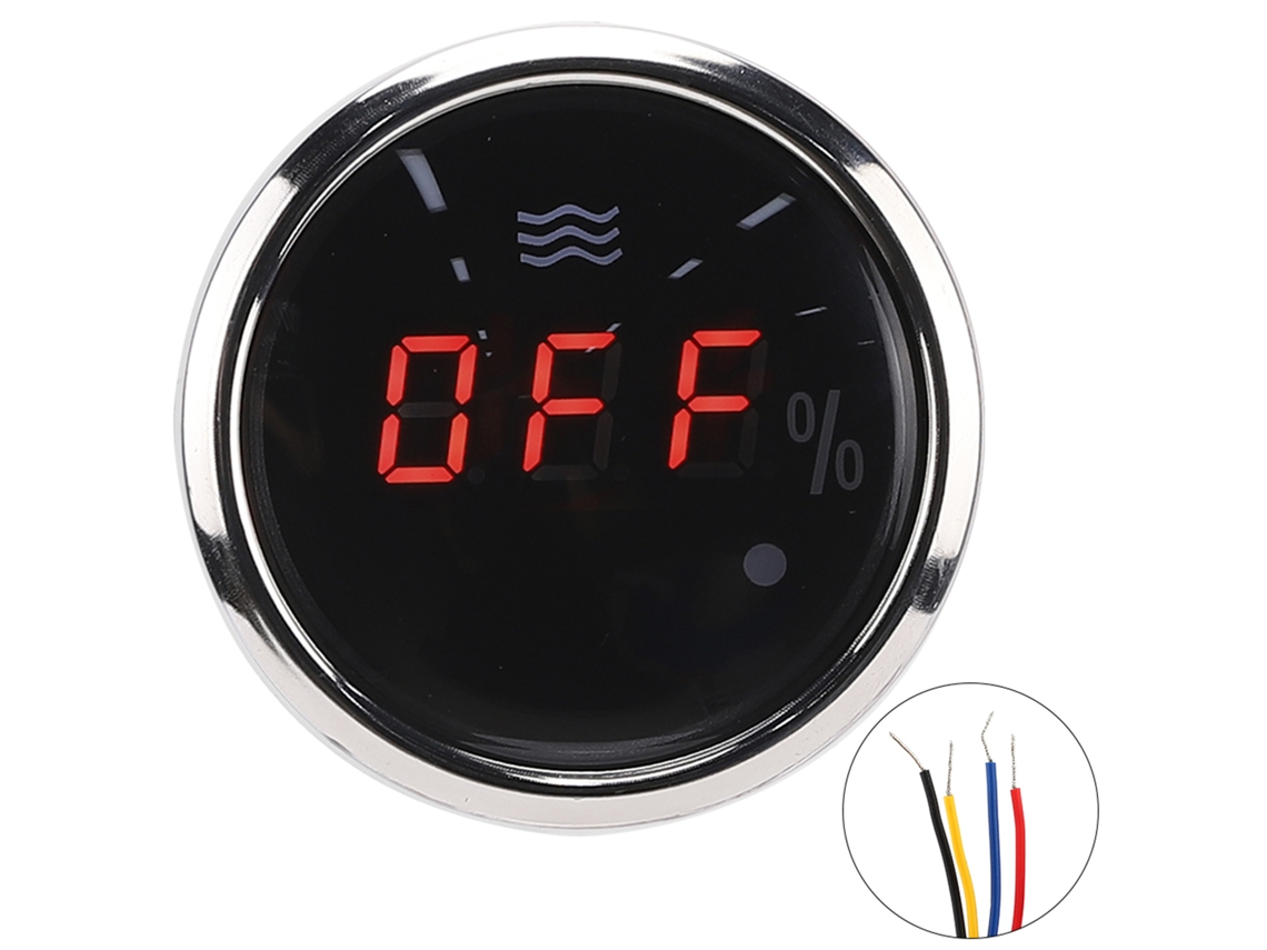 Medidor De Nível Água Digital 52 Mm(2 Polegadas), À Prova D'água, Antiembaçante, Com Led E Alarme Inteligente Para Carros/barcos(mostrador Preto, 240