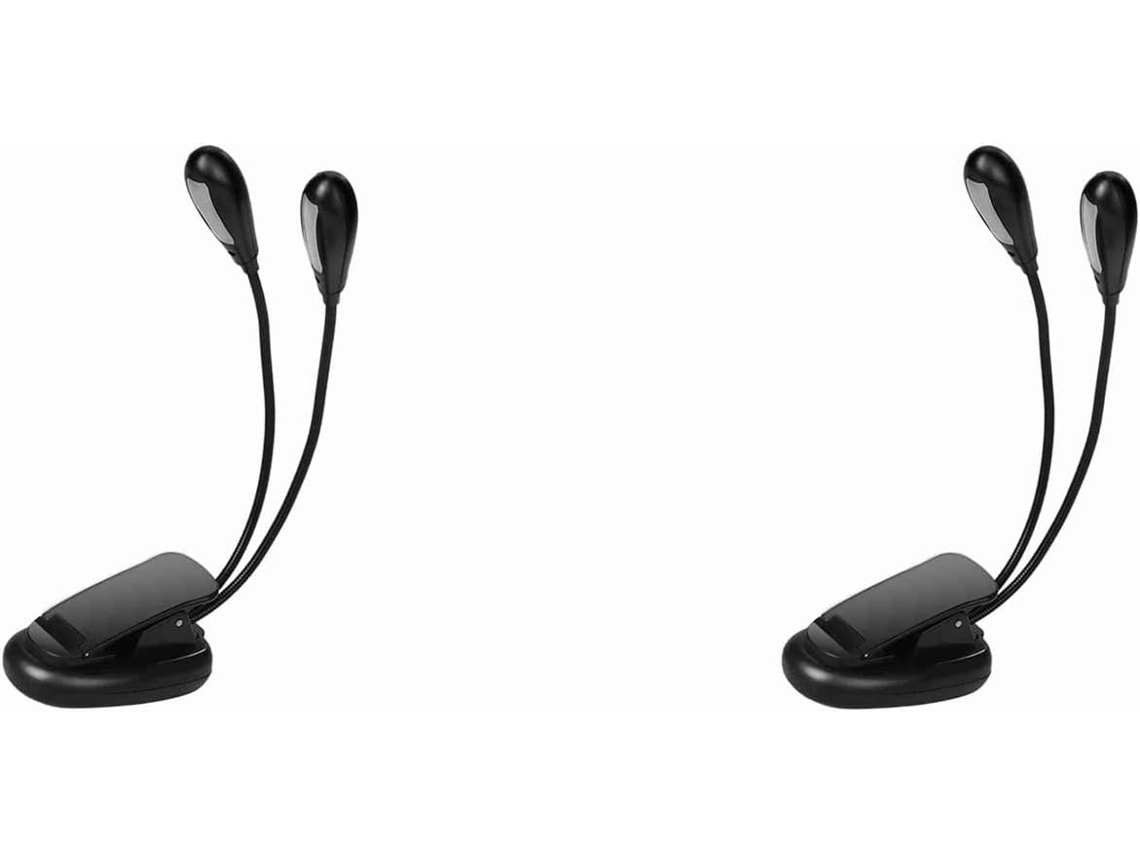Conjunto De 2 Luminárias Leitura Acuto, Com 14 Leds, Recarregável Via Usb, Para Proteção Dos Olhos E Com Clipe Flexível