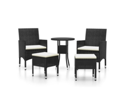 Maison Exclusive - 5 Pcs Conjunto Lounge De Jardim Vime Pe Preto