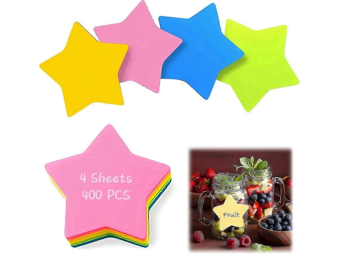 Blocos De Notas Adesivas, 400 Unidades, 4 Cores, 76x76mm, Para Escritório, Escola E Casa