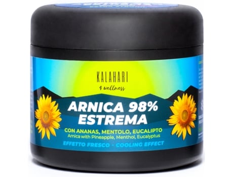 KALAHARI Gel de Arnica 98 – Extremamente Forte, potencializado com extrato de Abacaxi - Ação intensa para massagens Musculares e Articulares – Efeito