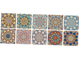 Conjunto De 10 Adesivos Decorativos De Parede Com Efeito De Azulejo.