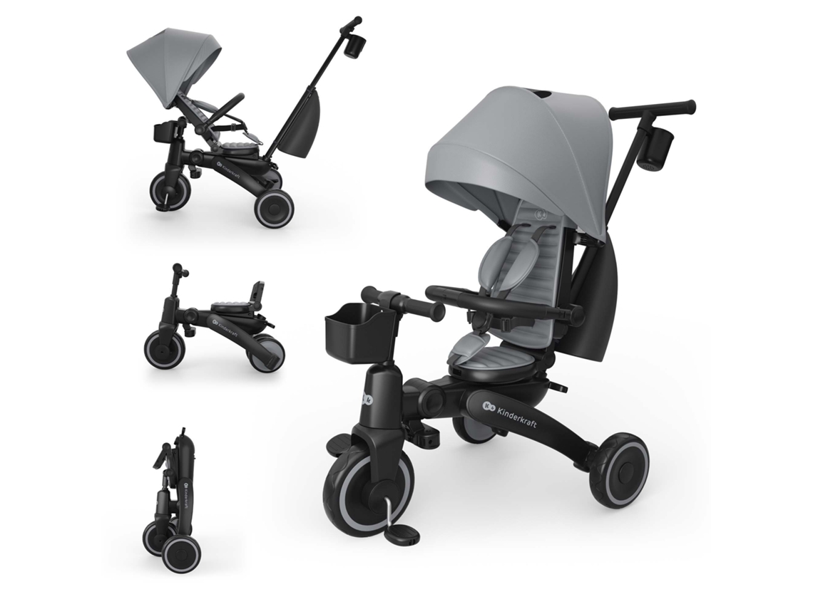 Triciclo 6 Em 1 Kinderkraft Jazz 3 Cinzento