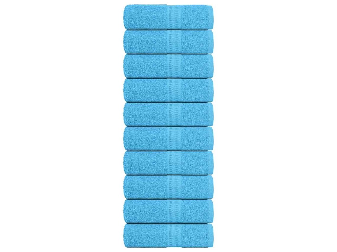Vidaxl Toalhas De Rosto Frogn 10 Unidades Turquesa 30x30 Cm 360 G/m²