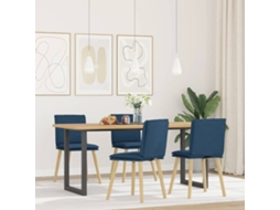 Vidaxl Cadeiras De Jantar 4 Pcs Tecido Azul