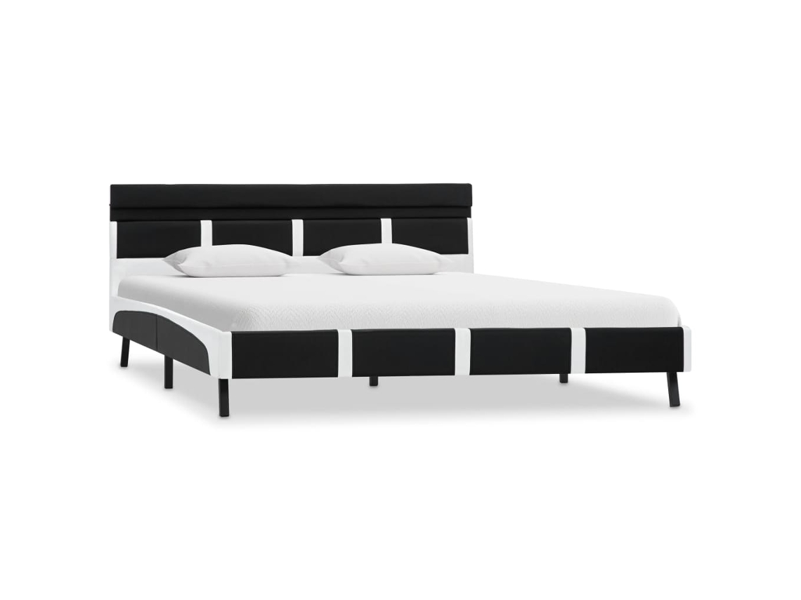 Bed Frame, Bed Frames Vidaxl Preto Couro Artificial (160 X 200 Cm)