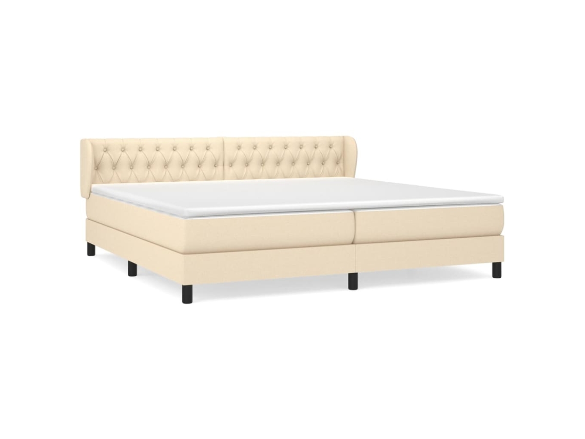 Box Spring Bed, Box Spring Beds Vidaxl Creme Tecido (200 X 200 Cm)