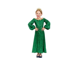 Fato de senhora medieval estampado verde para menina