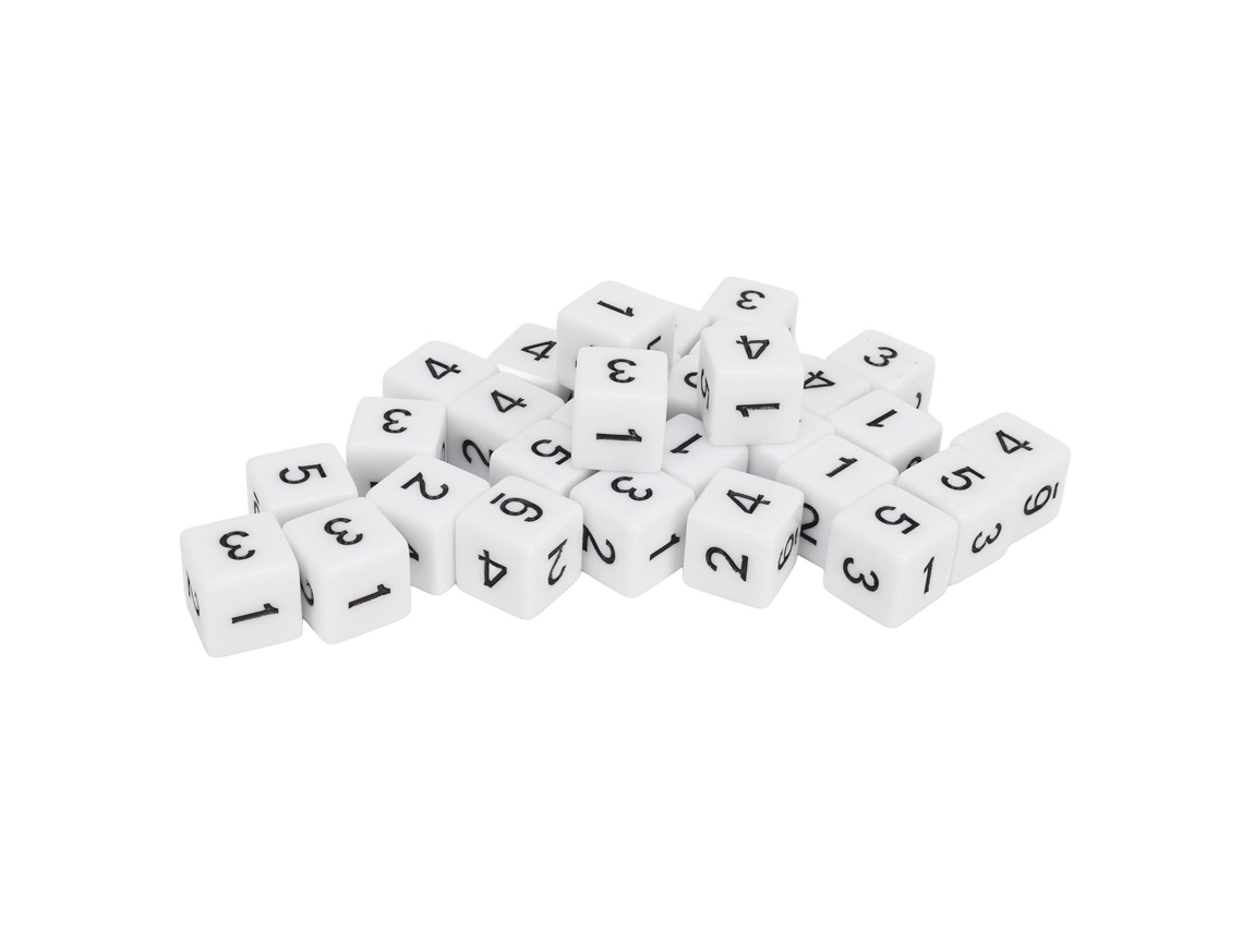 Urbannova-30 Dados De Plástico 16mm Para Jogos De Mesa Brancos