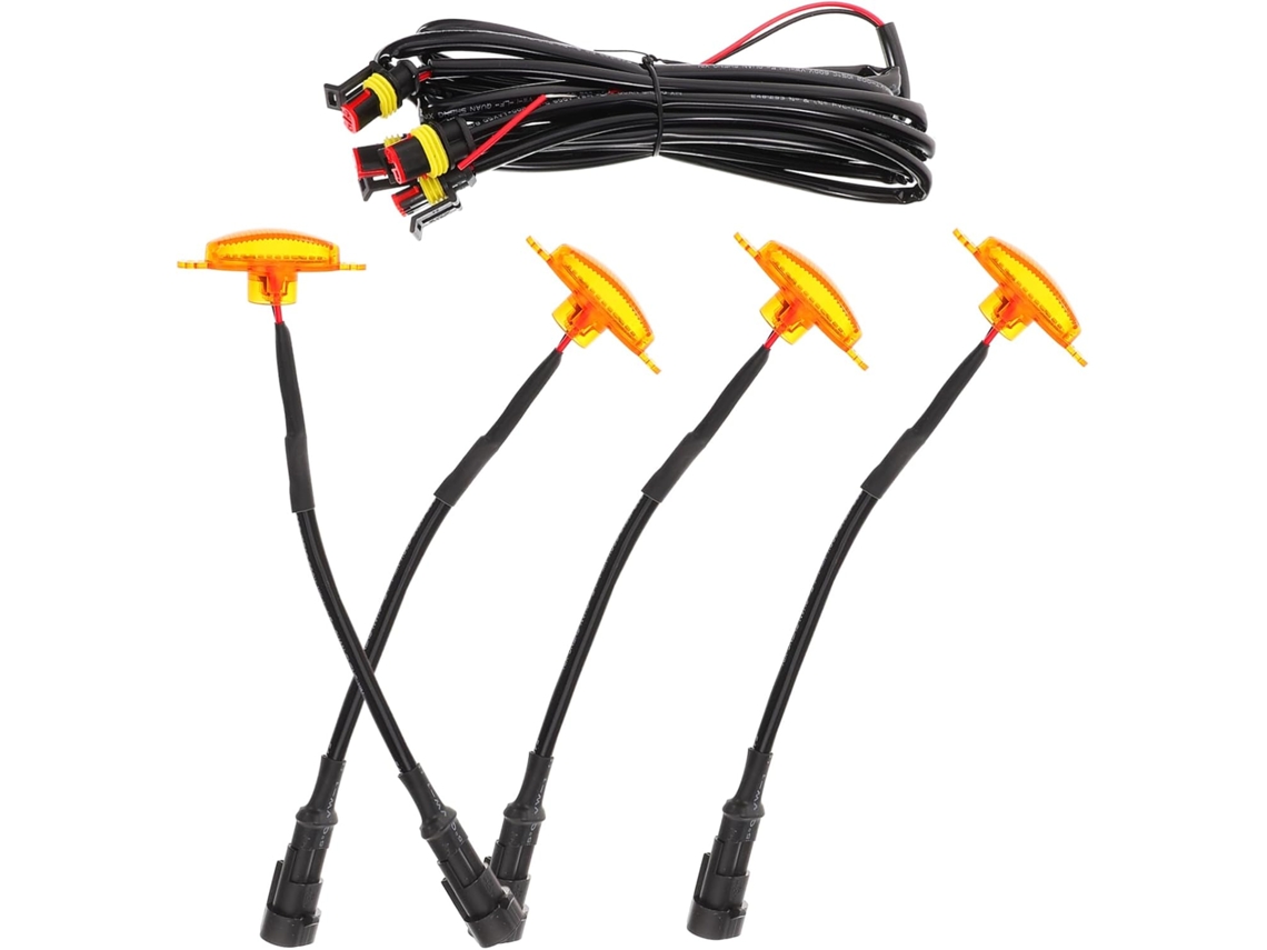 Amosfun 1-conjunto De Luzes Advertência Led Para Caminhões, Luzes Diurnas Amarelas Para Veículos, Kit Decorativo Para