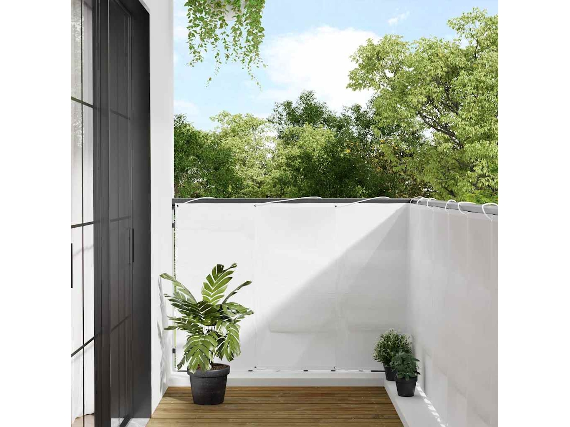 Vidaxl Tela De Varanda 120x800 Cm 100% Poliéster Oxford Branco