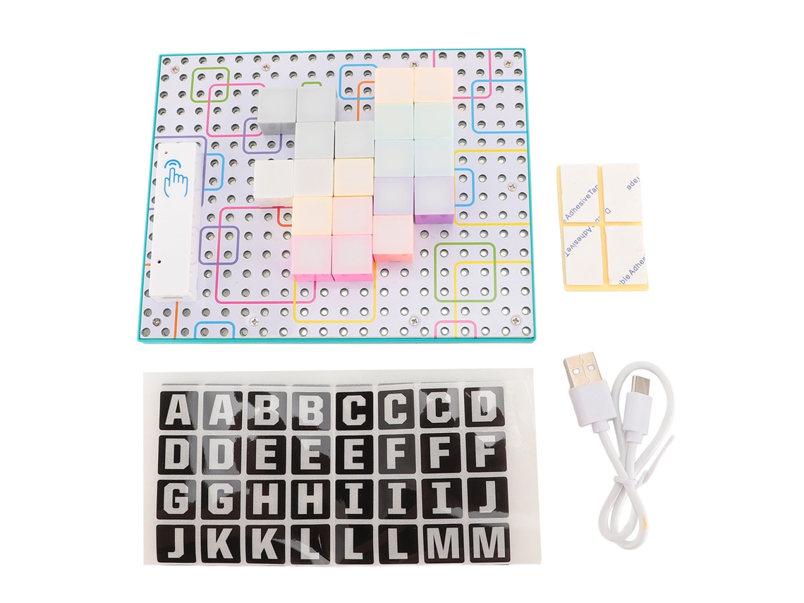 Primerox kit de Acessórios Tijolos de Luz Led com Mudança de Cor Magnética Educativo para Crianças