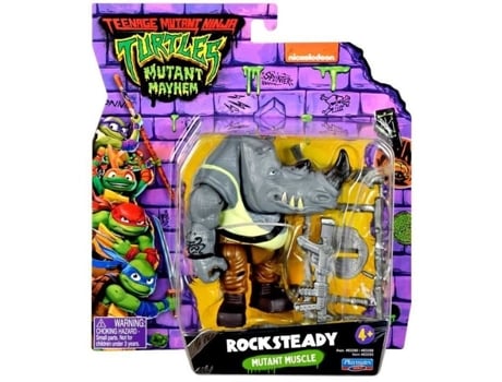 Figurine Brinquedos Playmates Rocksteady Mutante Das Tartarugas Ninja Branco Unissex 4 Anos Mutant Mayhem Playmates Toys
