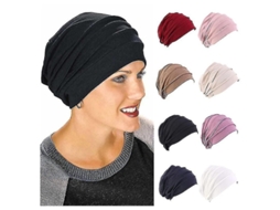 2026 gorro de Algodón Elástico Suave para Mujer Bonnet Turbante para Quimioterapia 58cm