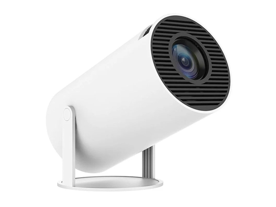 Android Projector, 720p Resolution, Wi-fi 6 Connectivity, Hy300 White, Clickonit Plug.