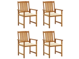 Garden Chair, Garden Chairs Vidaxl Creme Madeira De Acácia (n/a)