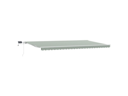 Toldo Retrátil Manual Com Led Verde E Branco Vidaxl Verde Alumínio (600 X 350 Cm)