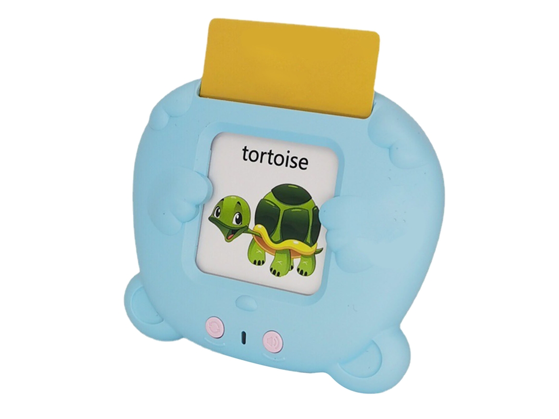 Brinquedo Flashcard Interativo Bilíngue Aprendizagem 224 Palavras Infantil Azul