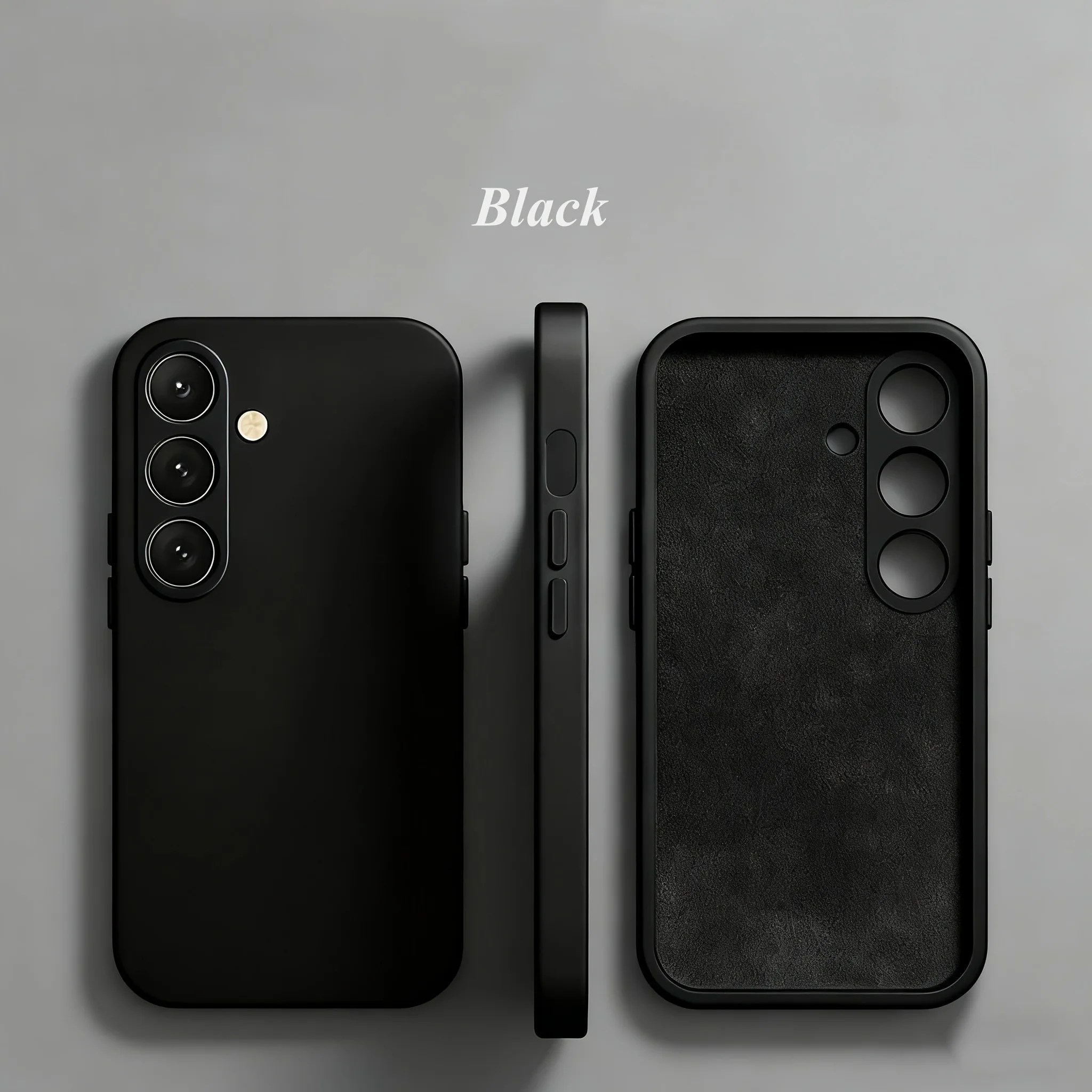 Capa De Silicone Líquido Para Celular Samsung (galaxy S25 Preta), Capa Protetora À Prova De Choque.