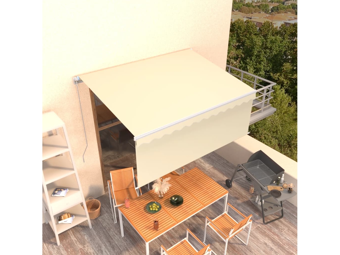Vidaxl Toldo Retrátil Manual Com Estore 3,5x2,5 M Cor Creme