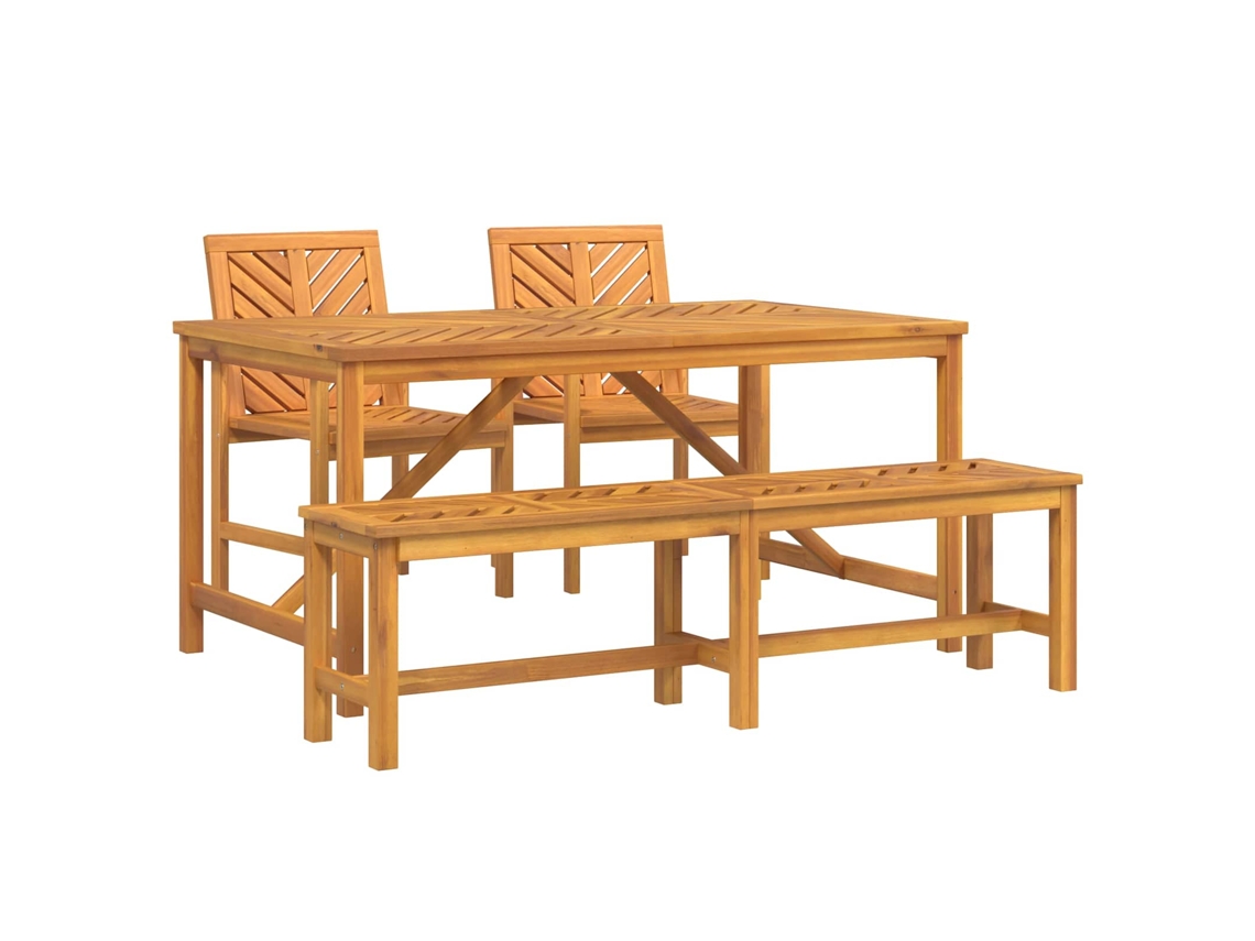 Maison Exclusive - Conjunto De Jantar Para Jardim 4 Pcs Castanho