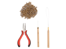 Kit De Ferramentas Para Extensões De Cabelo 200pcs Com Anéis, Alicates E Gancho