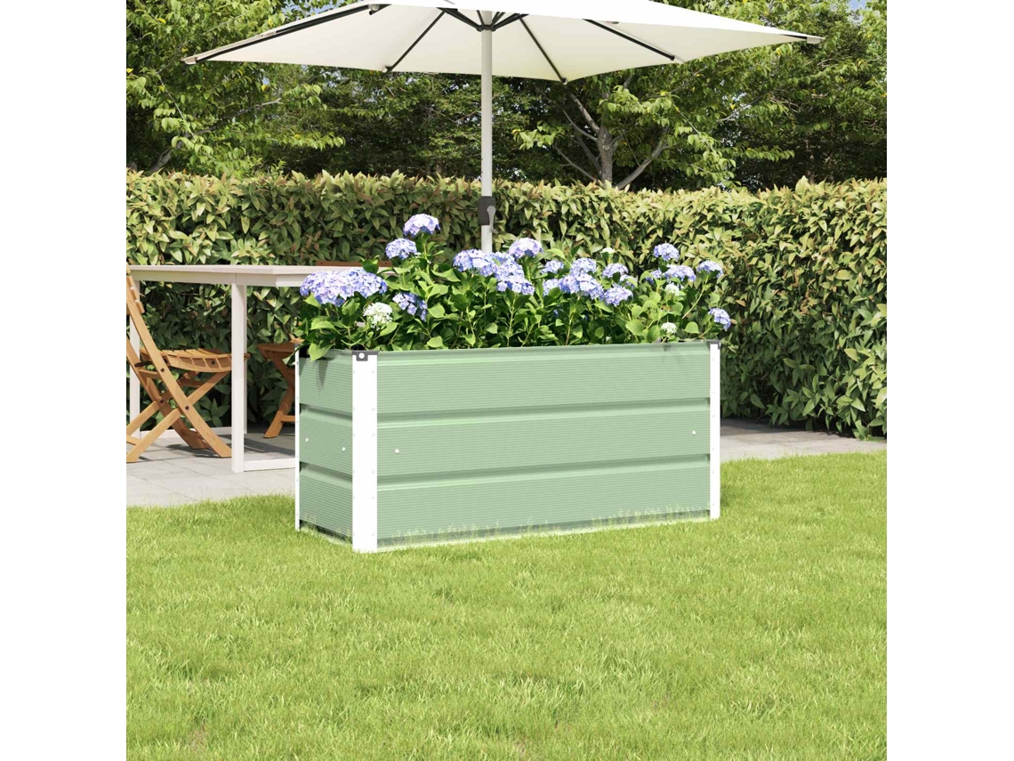 Vidaxl Floreira Verde 100 X 40 X 45 Cm Aço