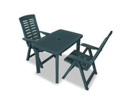 Vidaxl Conjunto Bistrô 3 Pcs Plástico Verde