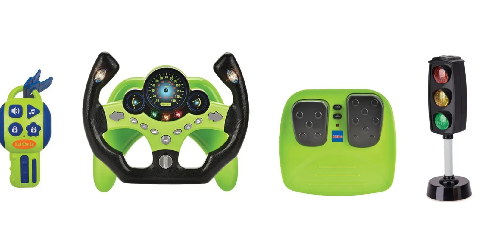 Volante Brinquedo EIFSON com Pedais de Freio e Acelerador com Luz e Música (verde)