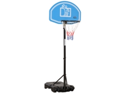 Tabela De Basquetebol Aço, Pe E Hdpe Cor Preto E Azul 76x70x197,5-254cm Homcom