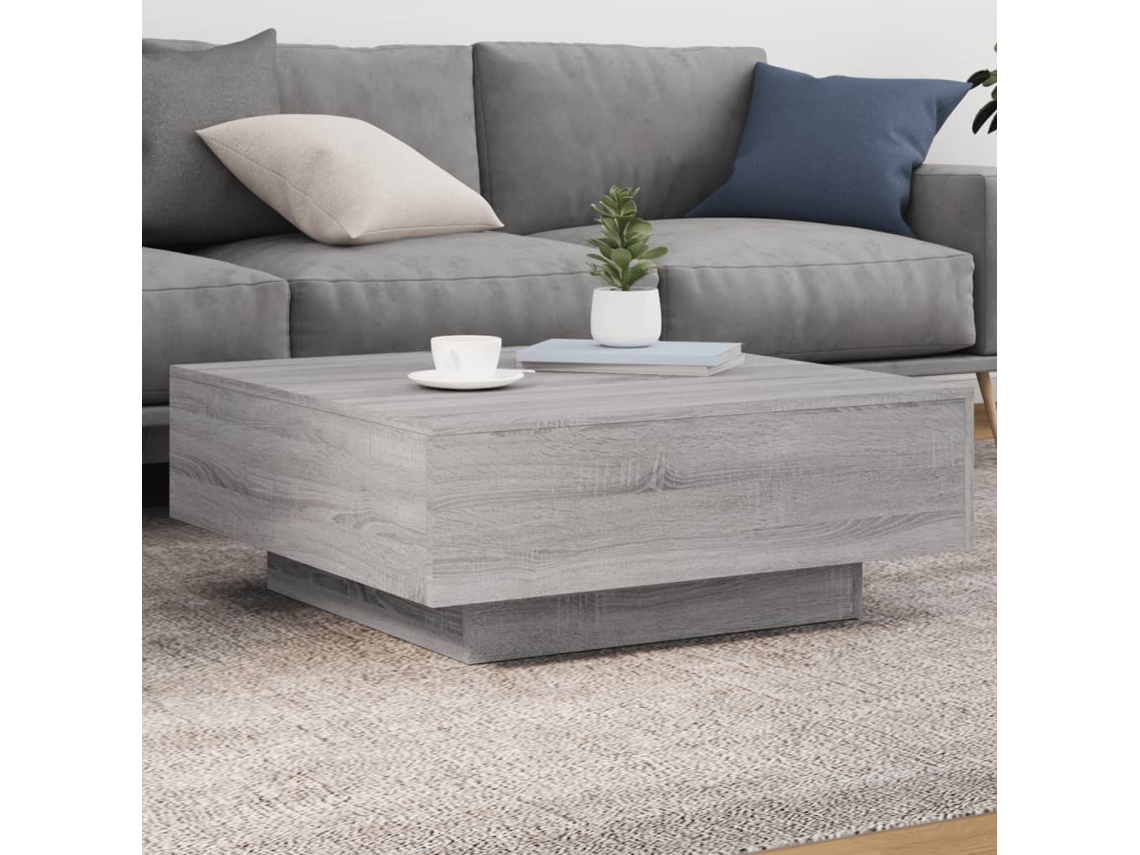 Vidaxl Mesa De Centro 80x80x31 Cm Contraplacado Cinzento Sonoma