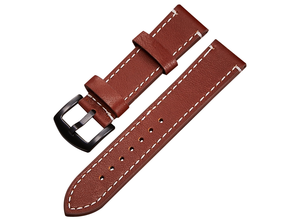 Correa De Cuero Con Hebilla De Acero Inoxidable Para Apple Watch Marrón Negro