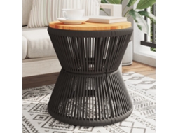 Vidaxl Mesa De Centro Com Base De Arame Ø 45x44 Cm Acácia Maciça