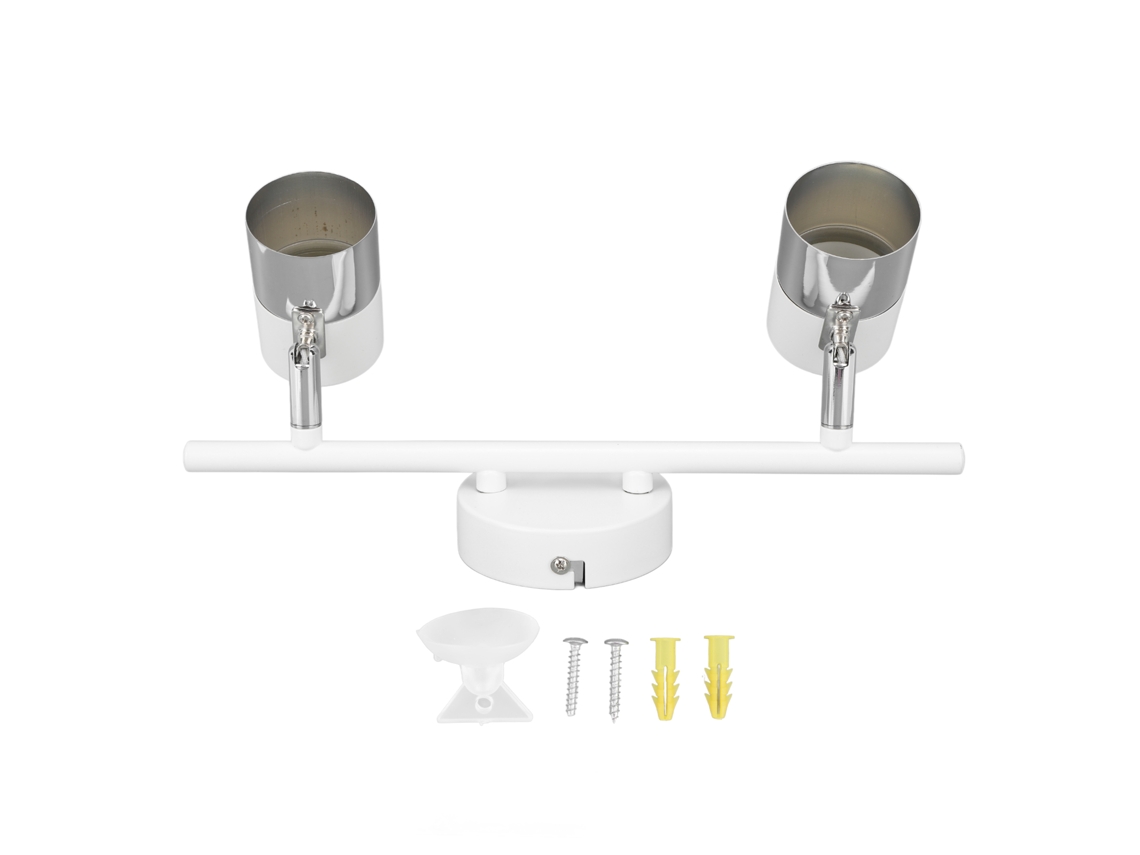 Kit de Trilho de Luz com 2 Lâmpadas, 34,5 Cm de Comprimento, para Lâmpadas Gu10, Branca, 85 265 V. CHABERLU