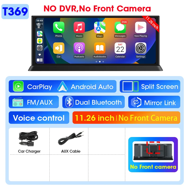 (sem Dvr, Sem Câmera) Câmera Veicular De 11,3 Polegadas, Carplay Sem Fio 4k
