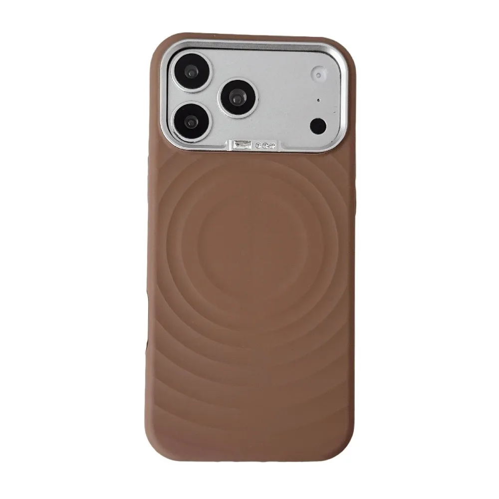 (marrom, Iphone 17 Pro Max) Capa Magnética De Silicone Líquido Para Celular, Compatível Com Magsafe, Com Proteção Metálica Na Moldura Da Câmera.