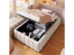Cama Polster 90x200cm Apoio Hidráulico Sem Cabeceira Bege