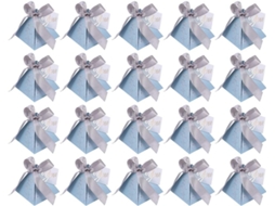Homoyoyo Conjunto De 20-caixas Papel Triangulares Azuis Para Doces, Caixas De Presente Em Formato Pirâmide Para