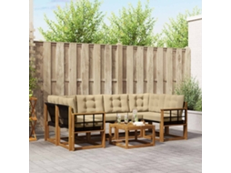 Vidaxl Conjunto De Sofás Para Exterior 7 Pcs Natural E Bege
