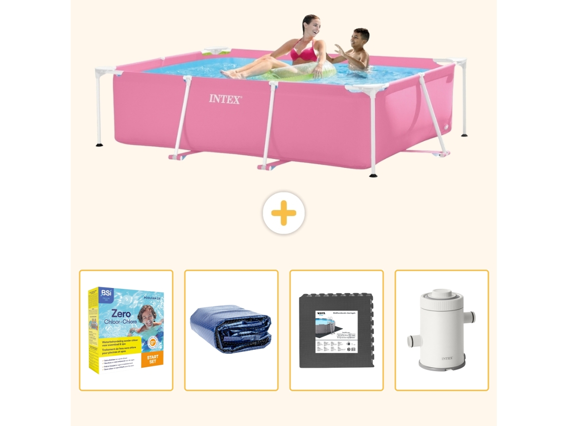 Intex Piscina Com Estrutura Retangular - 220x150x60 Cm - 5-peças S111