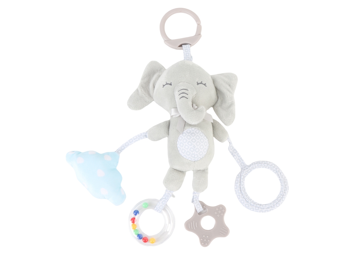 Mali brinquedo Chocalho Pendurado para Berço Cinza com Clip Animais Macio para Bebê