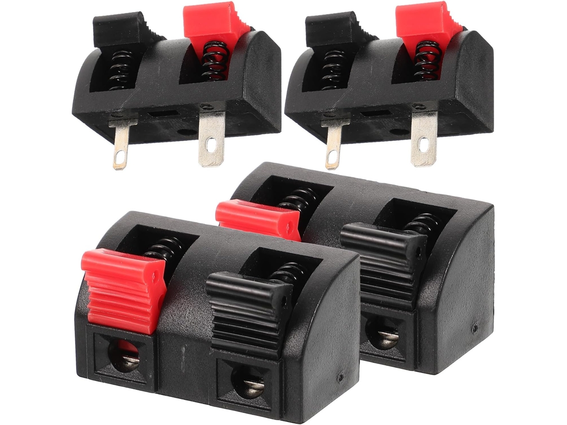 Conectores De Alto-falante De 2 Pinos Com Mola, Fáceis De Instalar, Em Plástico.