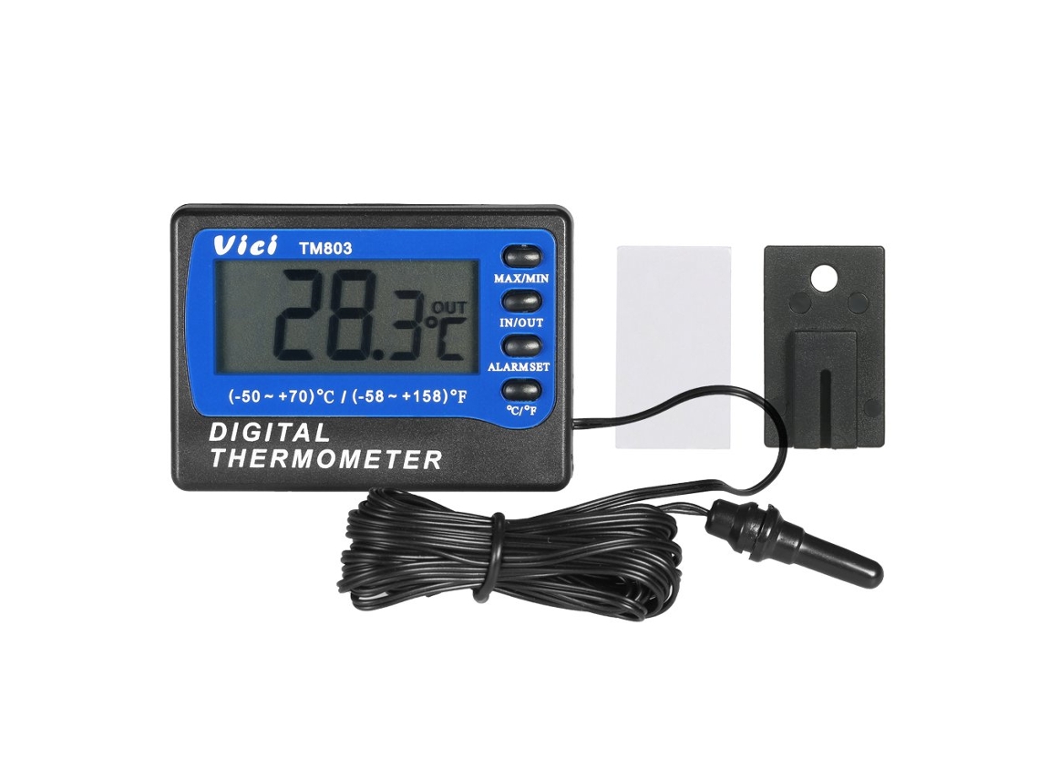 Termômetro Digital De Alarme Com Sonda Dupla Para Geladeira, Modelo Tm803, Sem Necessidade De Bateria, Para