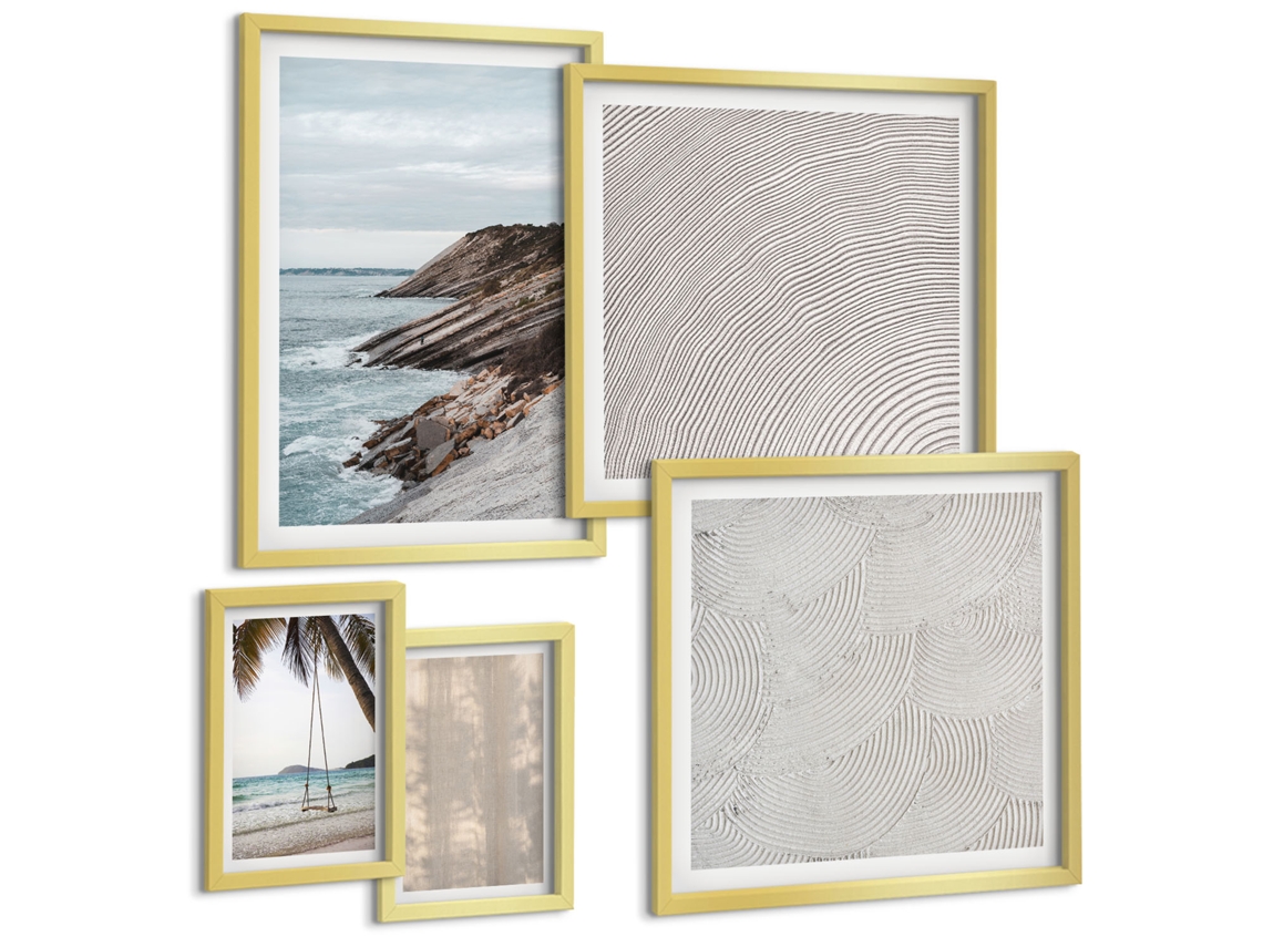 Conjunto De Pinturas Areia De Verão Vistas Litorâneas Espelharte (5 Peças)