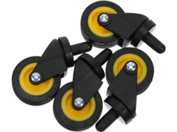 Kit Com 4 Rodízios Giratórios Para Carrinho De Limpeza - Suporte Reforçado - Substituição Para Carrinhos - Rodas De